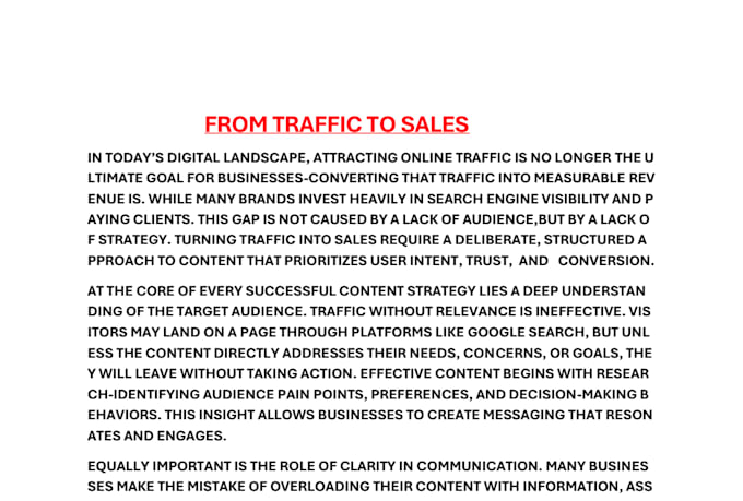 create blog articles websites pages and content for sales